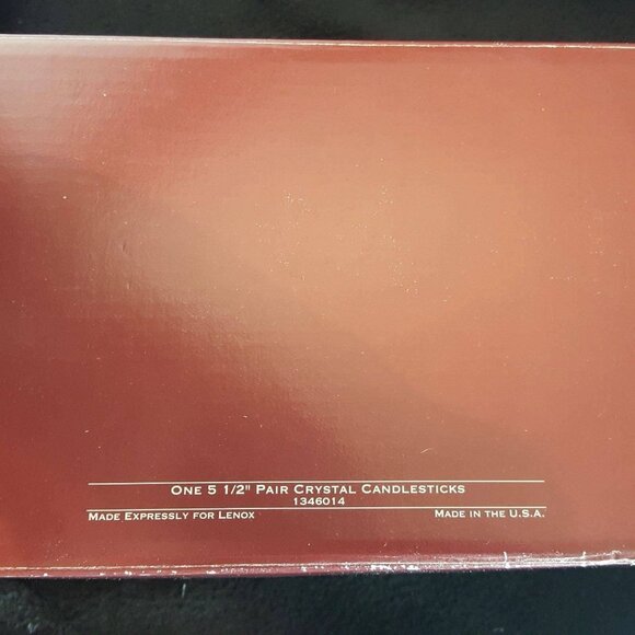 Vintage Lenox Decor Crystal Candlesticks One Pair 5.5” Made In USA Original Box - Picture 6 of 6